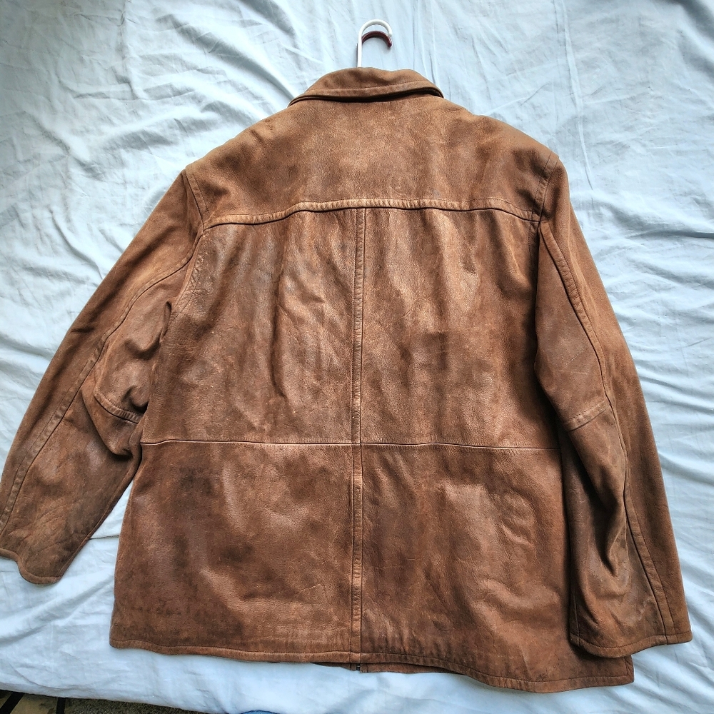 Mens VTG Wilsons Size 2X Leather Brown Jacket Julian Zip Up Lined ⚘️HP⚘️ - Picture 2 of 9